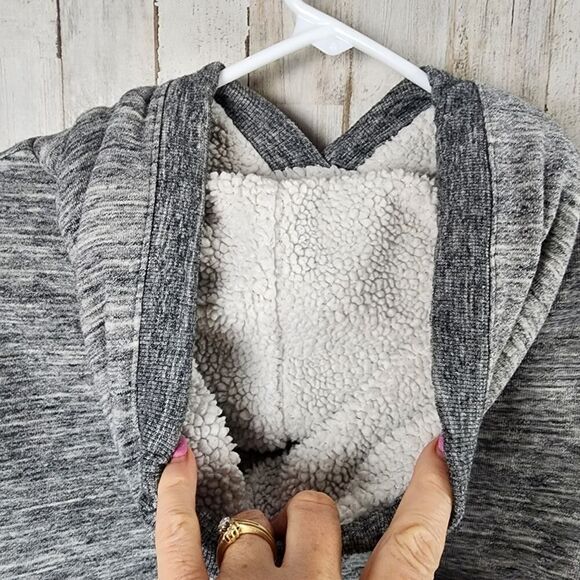 California Graphic Sherpa Lined Hoodie Gray Size Medium - Picture 7 of 10
